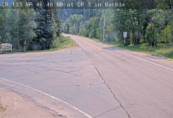 CO-133 & CR 3 traffic camera, view north, Marble, Colorado