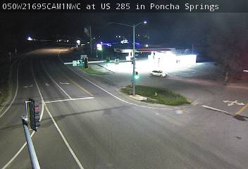 US 50 MP 216.95 WB at US 285 in Poncha Springs — Looking North road camera