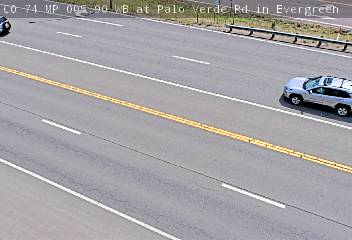 CO-74 & Palo Verde Rd traffic camera, view west, Evergreen, Colorado