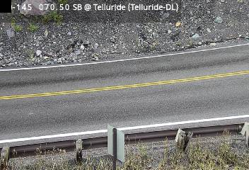 CO 145 MP 070.55 SB : 0.8 miles S of Society Dr in Telluride — Looking at Road Surface road camera