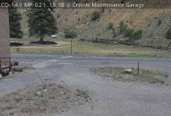 CO-149 & Creede Maintenance Garage traffic camera, view south, South Fork, Colorado
