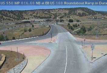 US-550 & EB US 160 Roundabout Ramp traffic camera, view north, Durango, Colorado