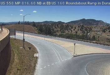 US-550 & EB US 160 Roundabout Ramp traffic camera, view north, Durango, Colorado