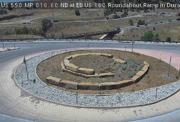 US-550 & EB US 160 Roundabout Ramp traffic camera, view north, Durango, Colorado