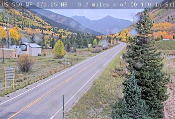 US 550 MP 070.65 NB : 0.2 miles W of CO 110 in Silverton — Looking North road camera