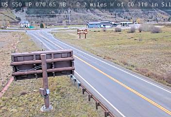 US 550 MP 070.65 NB : 0.2 miles W of CO 110 in Silverton — Looking South road camera