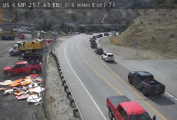 US-6 & I-70 traffic camera, view east, Beaver Brook