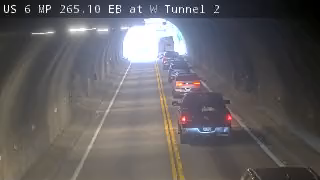 US-6 & W Tunnel 2 traffic camera, view east, Beaver Brook