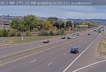 Live traffic camera: US 6 MP 279.30 WB at Kipling St/CO 391 in Lakewood