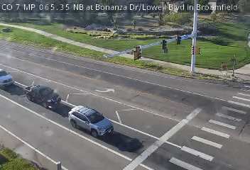 CO-7 webcam at Bonanza Dr/Lowell Blvd in Broomfield, Colorado, milepost 65.35