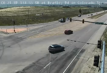 CO-21 & Bradley Rd traffic camera, view south, Colorado Springs, Colorado