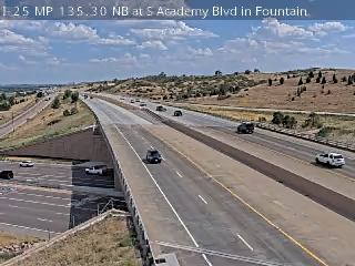 I-25 & S Academy Blvd traffic camera, view north, Fountain