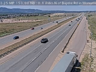 I-25 & Baptist Rd traffic camera, view north, Monument, Colorado