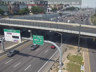 I-25 & Speer Blvd traffic camera, view north, Denver, Colorado