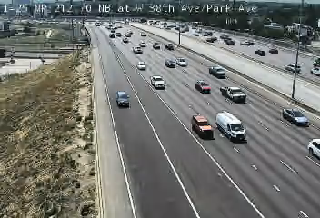 I-25 & W 38th Ave traffic camera, view north, Denver, Colorado