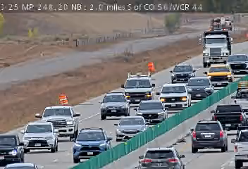 Live traffic camera: I-25 MP 248.20 NB : 2.0 miles S of CO 56/WCR 44