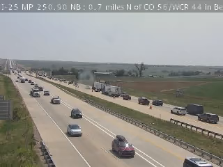 I-25 & CO 56 traffic camera, view north, Berthoud, Colorado