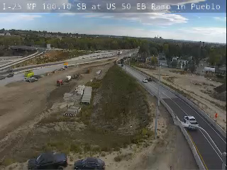 Live traffic camera: I-25 MP 100.10 SB at US 50 EB Ramp in Pueblo