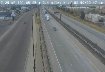I-25 & US 50 traffic camera, view south, Pueblo