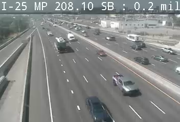 I-25 & W Alameda Ave traffic camera, view south, Denver