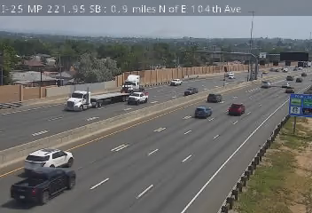 I-25 & E 104th Ave traffic camera, view south, Broomfield, Colorado