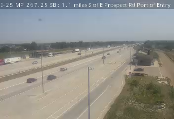 I-25 & E Prospect Rd Port of Entry traffic camera, view south, Fort Collins, Colorado