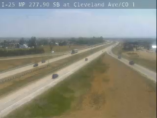 I-25 & Cleveland Ave traffic camera, view south, Fort Collins, Colorado