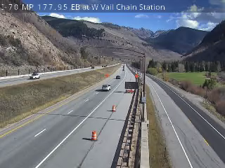 I-70 MP 177.90 EB at West Vail Chain Station road camera