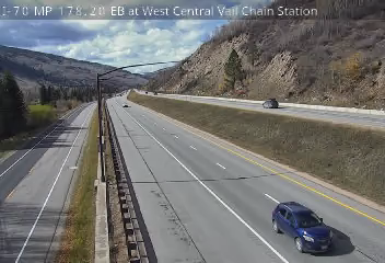 I-70 MP 178.20 EB at West Central Vail Chain Station road camera