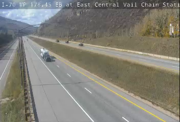 I-70 MP 178.45 EB at East Central Vail Chain Station road camera
