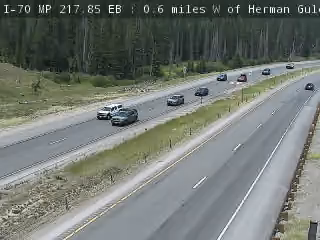 I-70 & Herman Gulch Rd traffic camera, view east, Silver Plume, Colorado