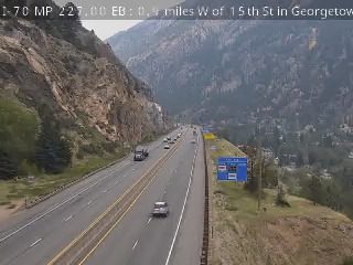 I-70 & 15th St traffic camera, view east, Georgetown, Colorado