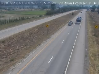 I-70 & Roan Creek Rd traffic camera, view west, De Beque, Colorado