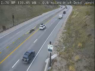 I-70 MP 170.45 WB : 0.8 miles W of Dowd Junction road camera