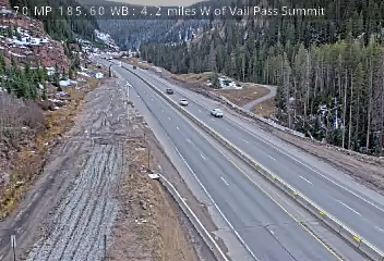 I-70 MP 185.60 WB : 4.2 miles W of Vail Pass Summit
