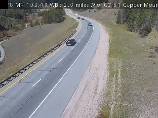 I-70 MP 193.10 WB : 2.0 miles W of CO 91 Copper Mountain road camera