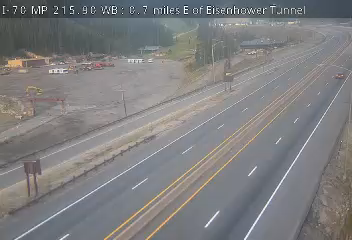 I-70 MP 215.90 WB : 0.7 miles E of Eisenhower Tunnel road camera