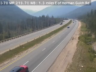 I-70 & Herman Gulch Rd traffic camera, view west, Silver Plume, Colorado