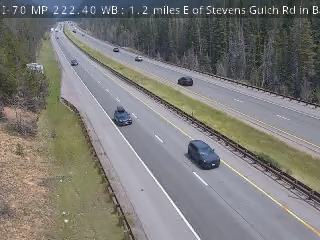 I-70 & Stevens Gulch Rd traffic camera, view west, Silver Plume, Colorado