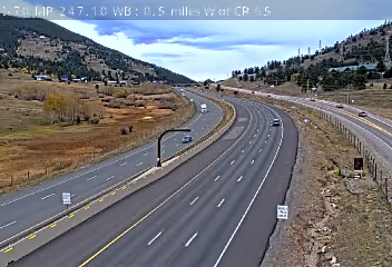 Live traffic camera: I-70 MP 247.10 WB : 0.5 miles W of CR 65