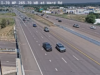 I-70 & Ward Rd traffic camera, view west, Golden, Colorado