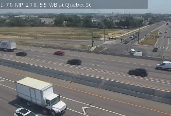 I-70 & Quebec St traffic camera, view west, Commerce City, Colorado