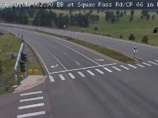 CO-74 & Squaw Pass Rd traffic camera, view east, Evergreen, Colorado
