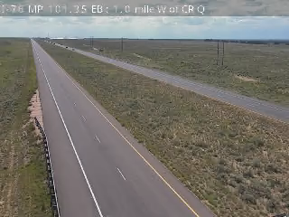 I-76 & CR Q traffic camera, view east, Hillrose, Colorado