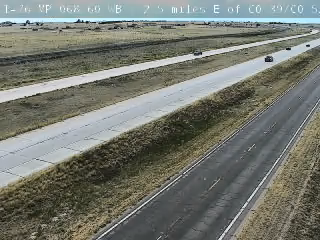 I-76 & CO 39 traffic camera, view west, Wiggins, Colorado