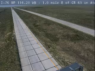 I-76 & CR 63 traffic camera, view west, Atwood, Colorado
