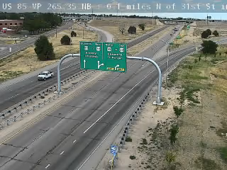US-85 & 31st St traffic camera, view north, Evans, Colorado