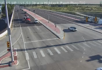 US-85 webcam at W Highlands Ranch in Littleton, Colorado, milepost 198.5
