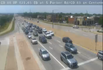 CO-88 & S Parker Rd traffic camera, view east, Parker, Colorado