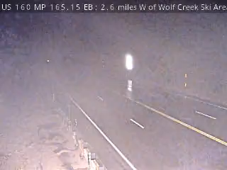 US 160 MP 165.15 EB : 2.6 miles W of Wolf Creek Ski Area road camera